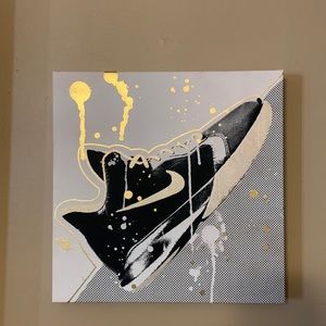 Black and Gold Nike Shoe Painting